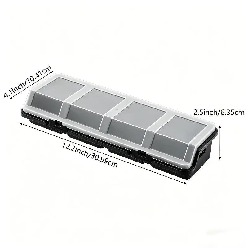 Plastic 4-Compartment Screw Organizer Box with Secure Lid Parts Storage Box PLUSH 003