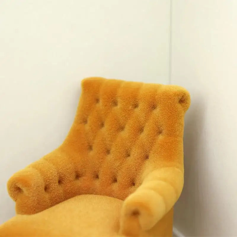 Mini Flocked Dollhouse Armchair 1:12–1:30 Scale Sofa Chair Dollhouse Furniture PLUSH