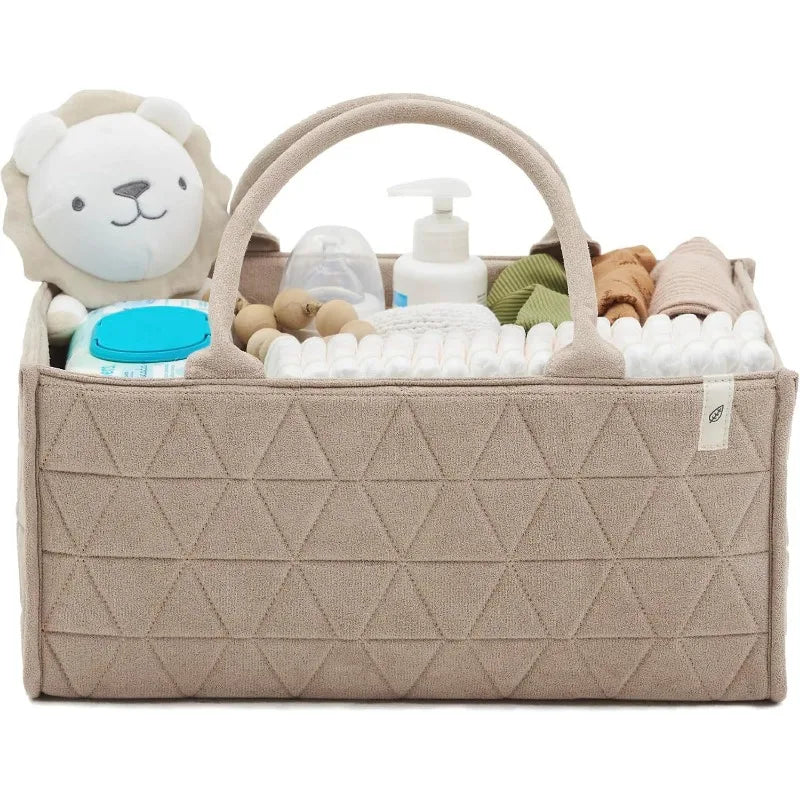 Large Capacity Portable Diaper Bag Off White Tote for Moms Diaper Tote Bag PLUSH