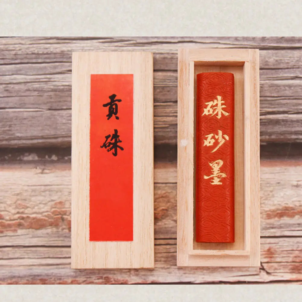 Zhu Sha Red Ink Stick | Traditional Chinese Calligraphy Block Calligraphy Ink Stick PLUSH