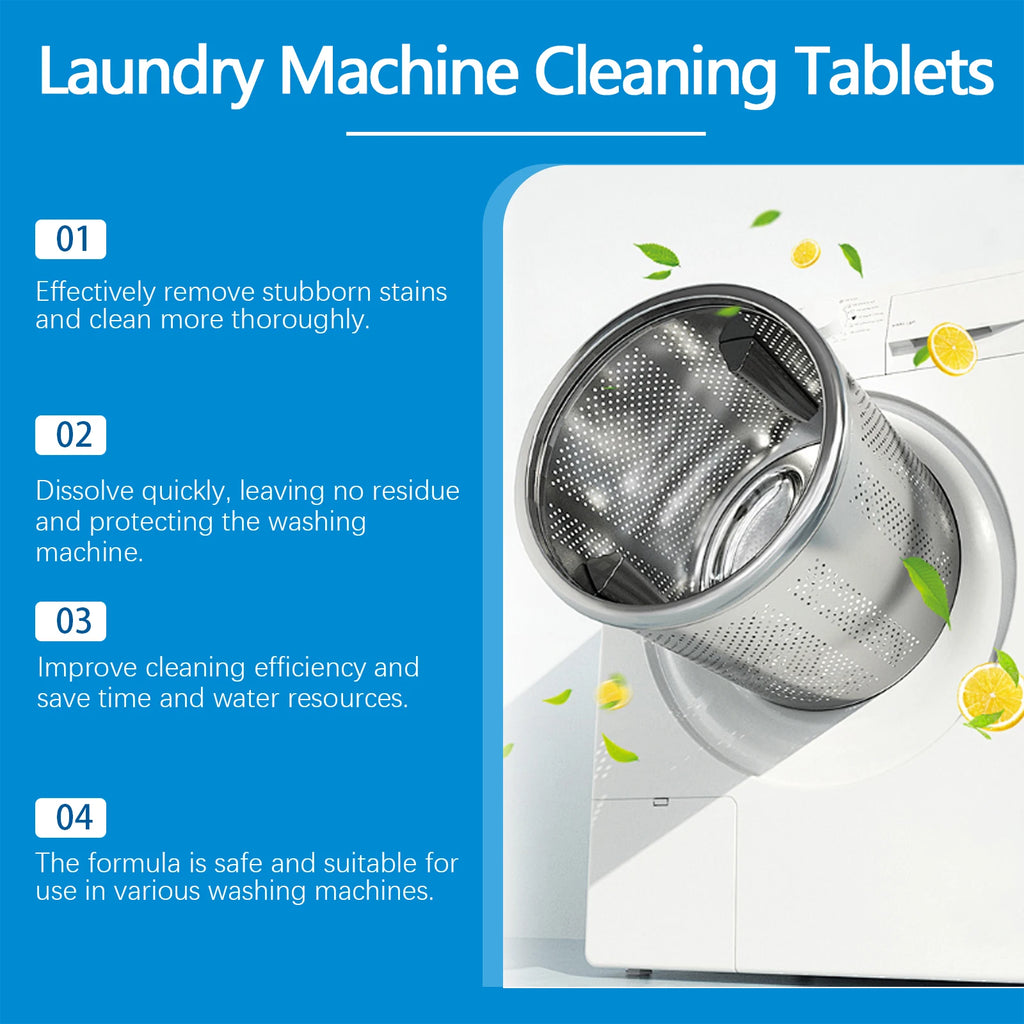 12pcs Washing Machine Cleaning Effervescent Tablets | Jue-Fish Washer Cleaning Tablets PLUSH