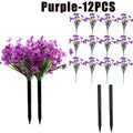 Artificial Violet Flowers UV Resistant Faux Outdoor Plants Decor Artificial Outdoor Flowers PLUSH Plastic Purple-12PCS
