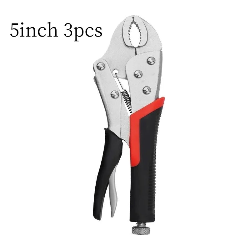 5-Inch Locking Pliers – Curved Jaw & Long Nose Welding Tool Set Locking Pliers Set PLUSH 3pcs 5