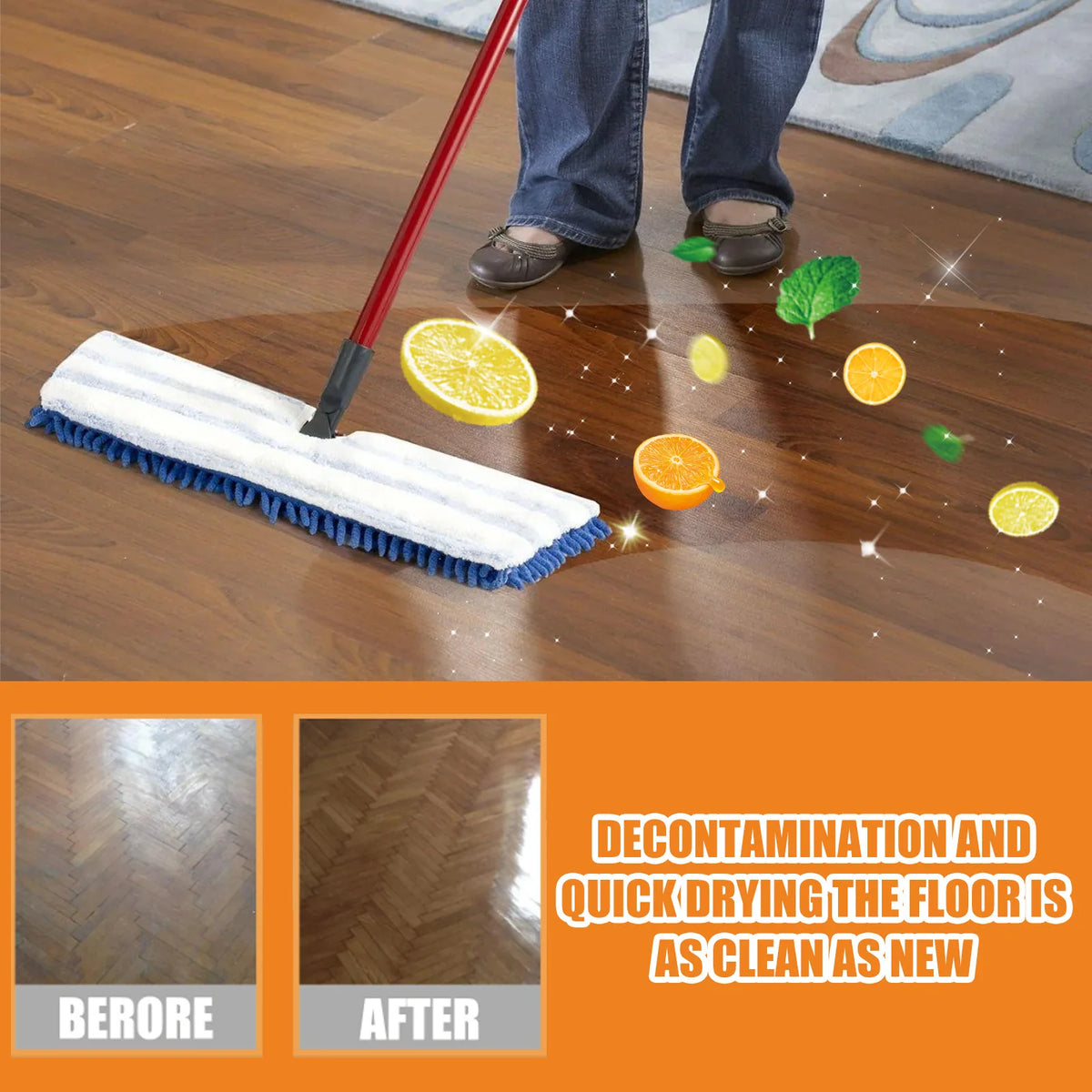 Jue-Fish Multi-Surface Floor Cleaner Kit – Tile & Wood Floor Cleaner Kit PLUSH