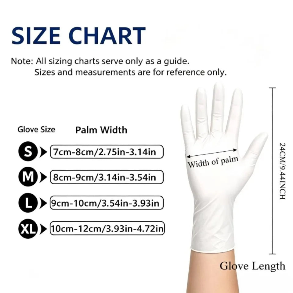 White Nitrile PVC Disposable Gloves 10/20/50 Pack – Kitchen Disposable Gloves PLUSH