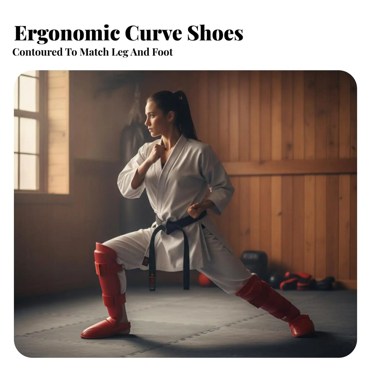 PU Leather Karate Shin Guards with Ankle Protector – Men & Women Martial Arts Shin Guards PLUSH
