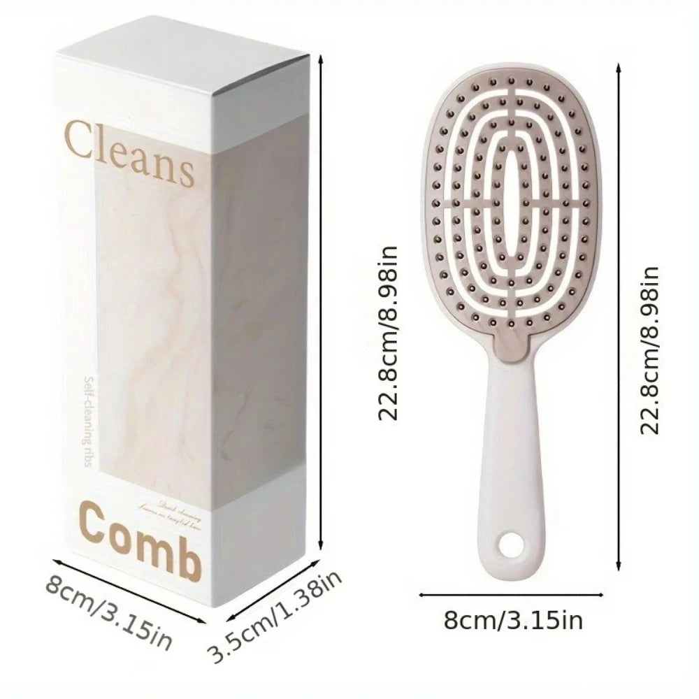 Self-Cleaning Air Cushion Detangling Brush – Scalp Massage Hair Detangling Brush PLUSH