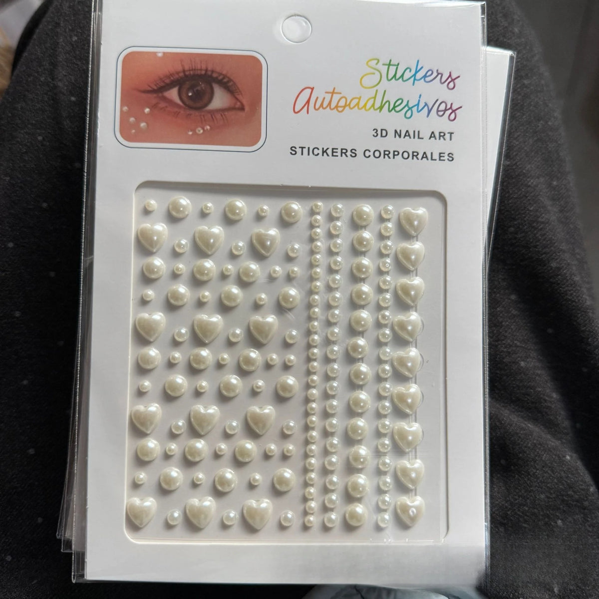 White Pearl Rhinestone Face Body Nail Hair Jewel Stickers Body Jewel Stickers PLUSH D