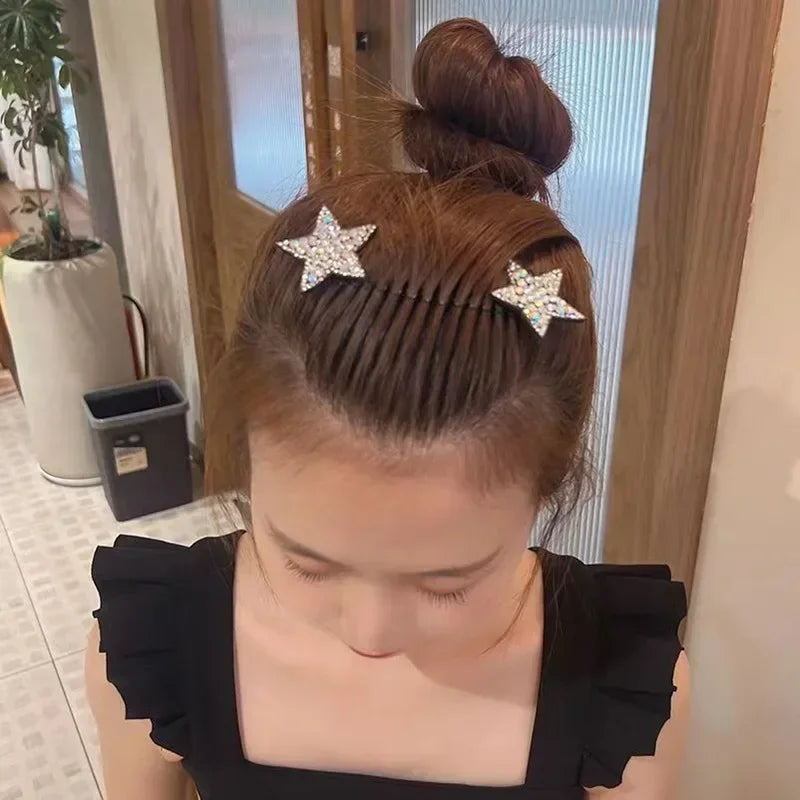 Invisible Bang Fix Comb & Star Hairpins – Hair Styling Tools Hair Styling Accessory PLUSH
