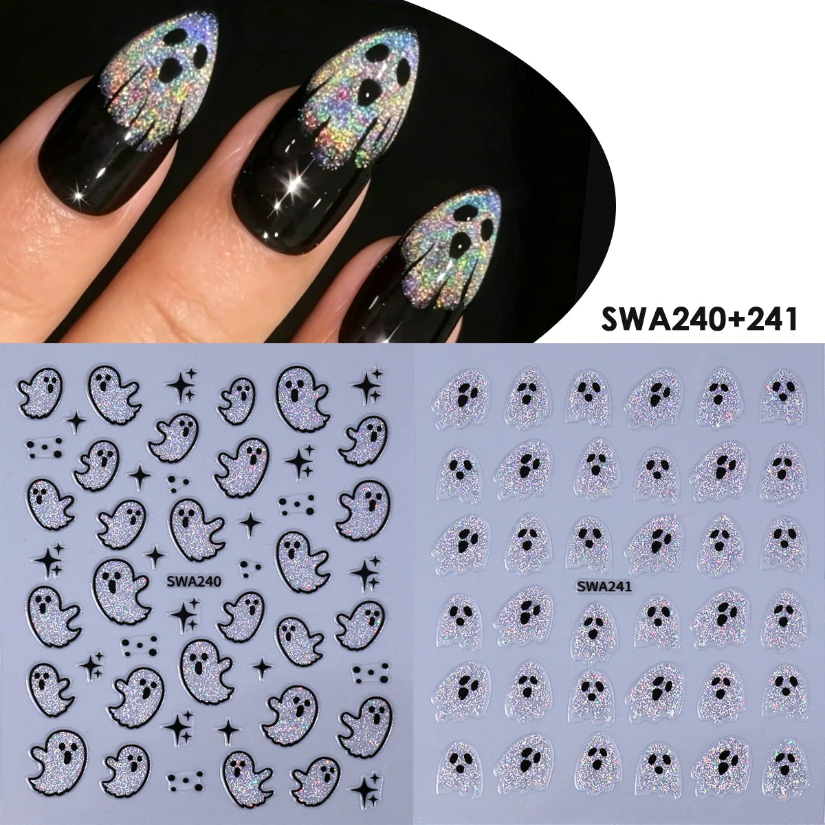 Gothic Dragon 3D Nail Decals – Dark Fantasy Bronzing Stickers 2pk Nail Art Stickers PLUSH SWA240 241
