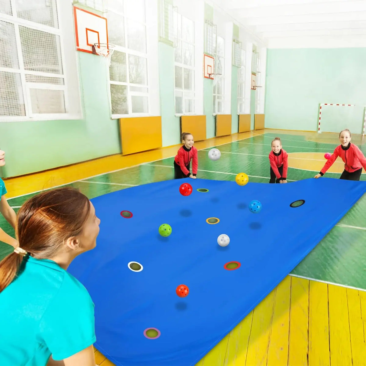 Hole Tarp Game Mat – Team Building Cooperative Group Activity Team Building Game Mat PLUSH