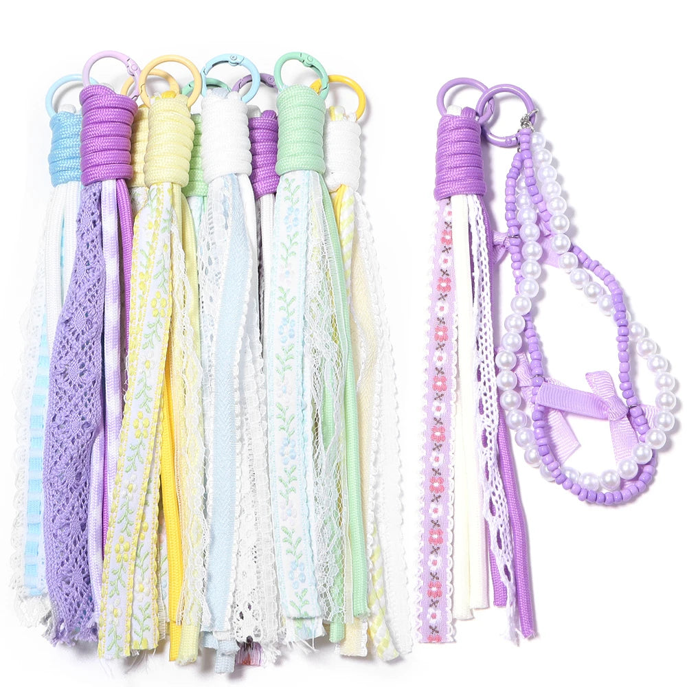 2pcs Braided Nylon Lanyard Keychain Charms – DIY Bag Pendant Keychain Lanyard Charm PLUSH