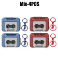 Mini Retro Tape Recorder Keychain – Recordable Voice Pendant Novelty Keychain Toy PLUSH Mix-4PCS