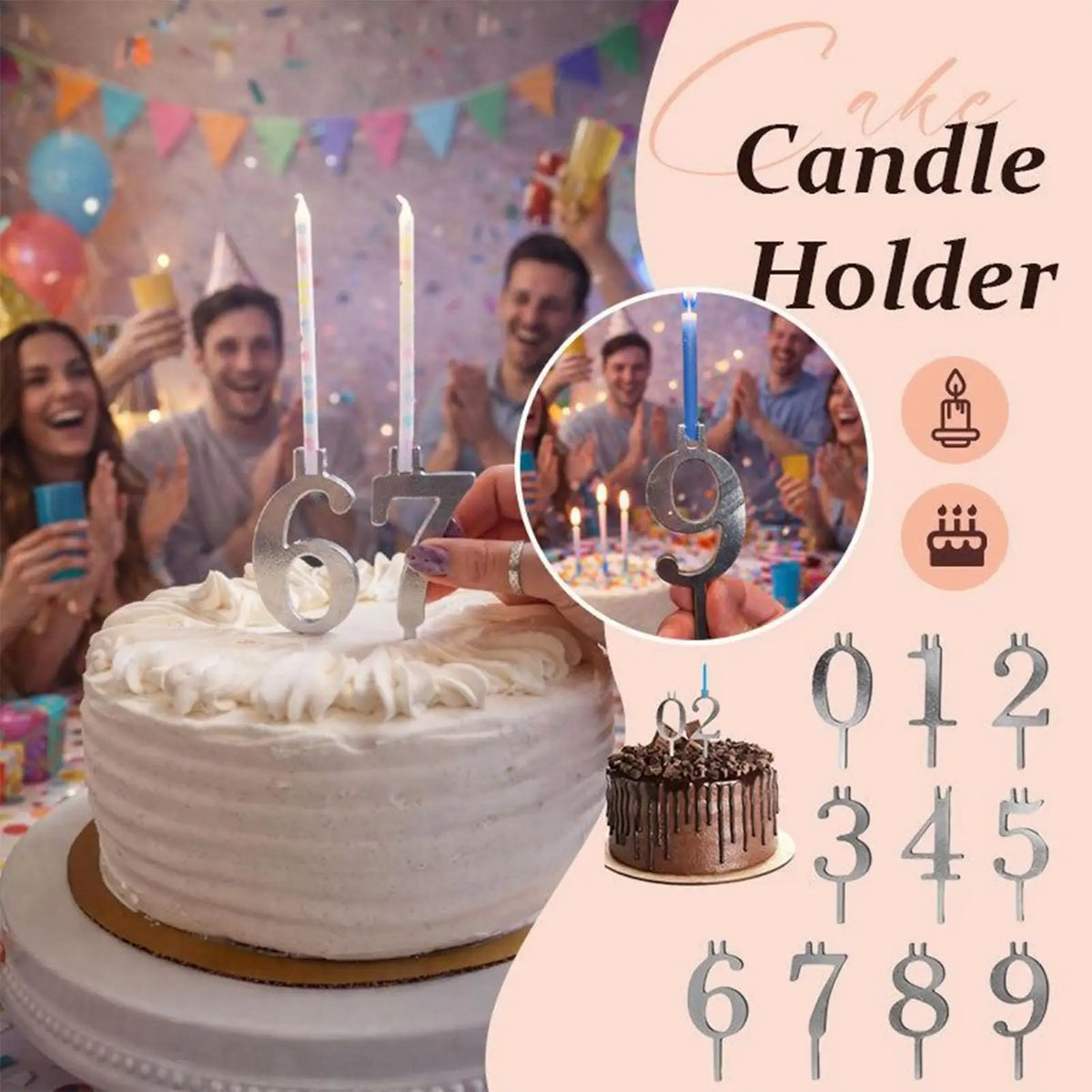 Number Candles 0–9 Birthday Cake Toppers Set of 10 Birthday Cake Candles PLUSH