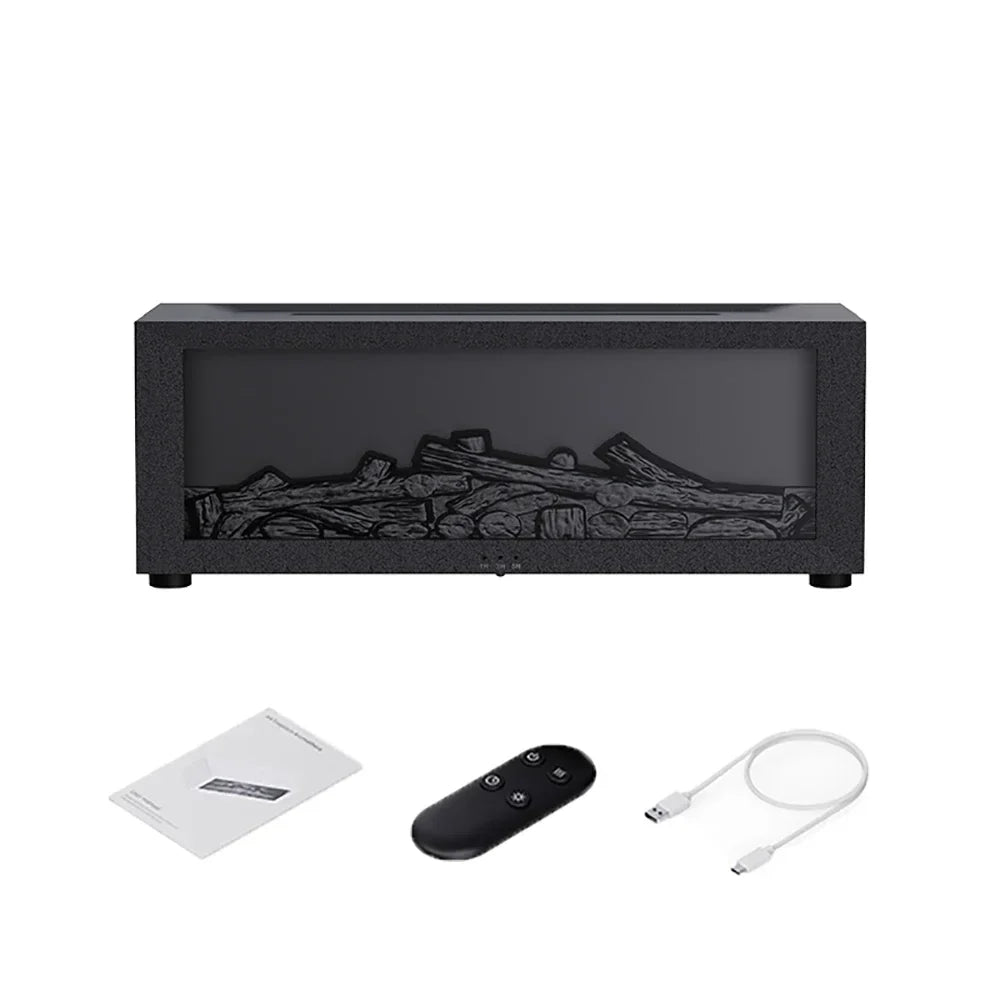 Flame Aroma Diffuser Humidifier – 7 LED Colors & Remote Aroma Diffuser Humidifier PLUSH Black