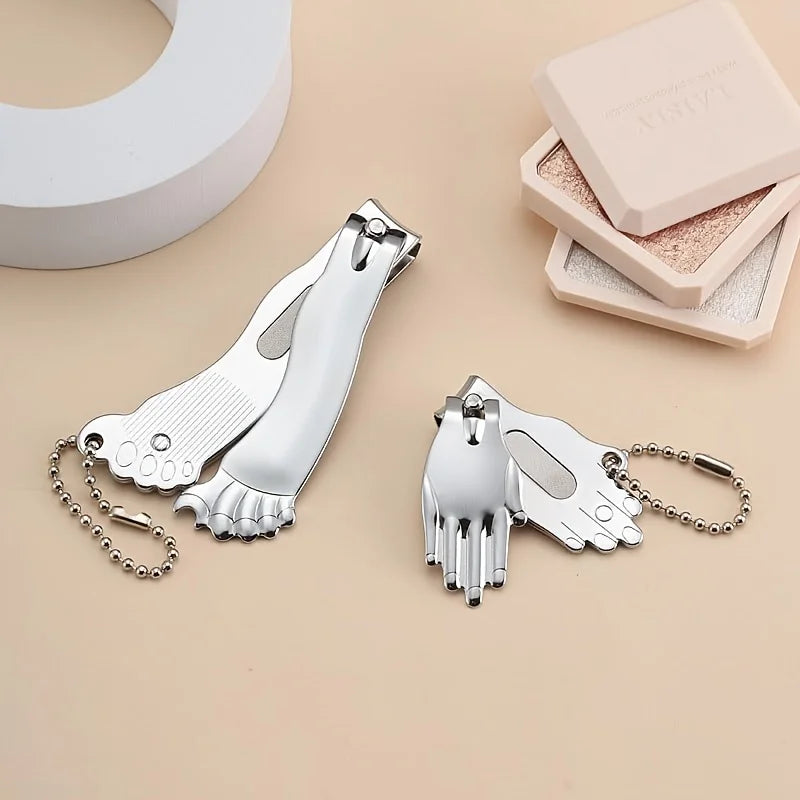 Ouriner 2pcs Fun Nail Clipper Set with Keychain | Travel Ready Nail Clipper Set PLUSH
