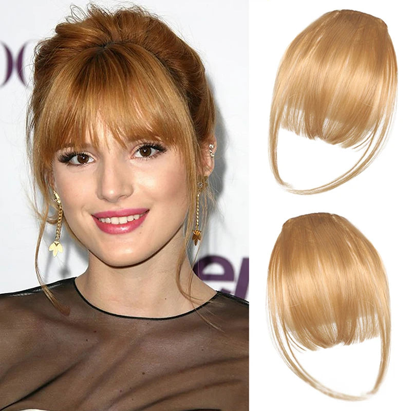 Clip-In Synthetic Air Bangs & Sideburns Hairpiece Black Brown Clip-In Hair Bangs PLUSH 7