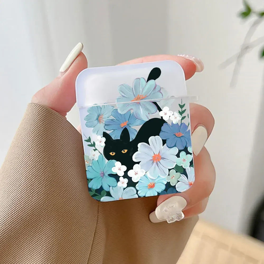 Van Gogh Cat AirPods Case – Retro Art Hard Cover All Models AirPods Case Cover PLUSH -11 for Airpods 1st 2nd