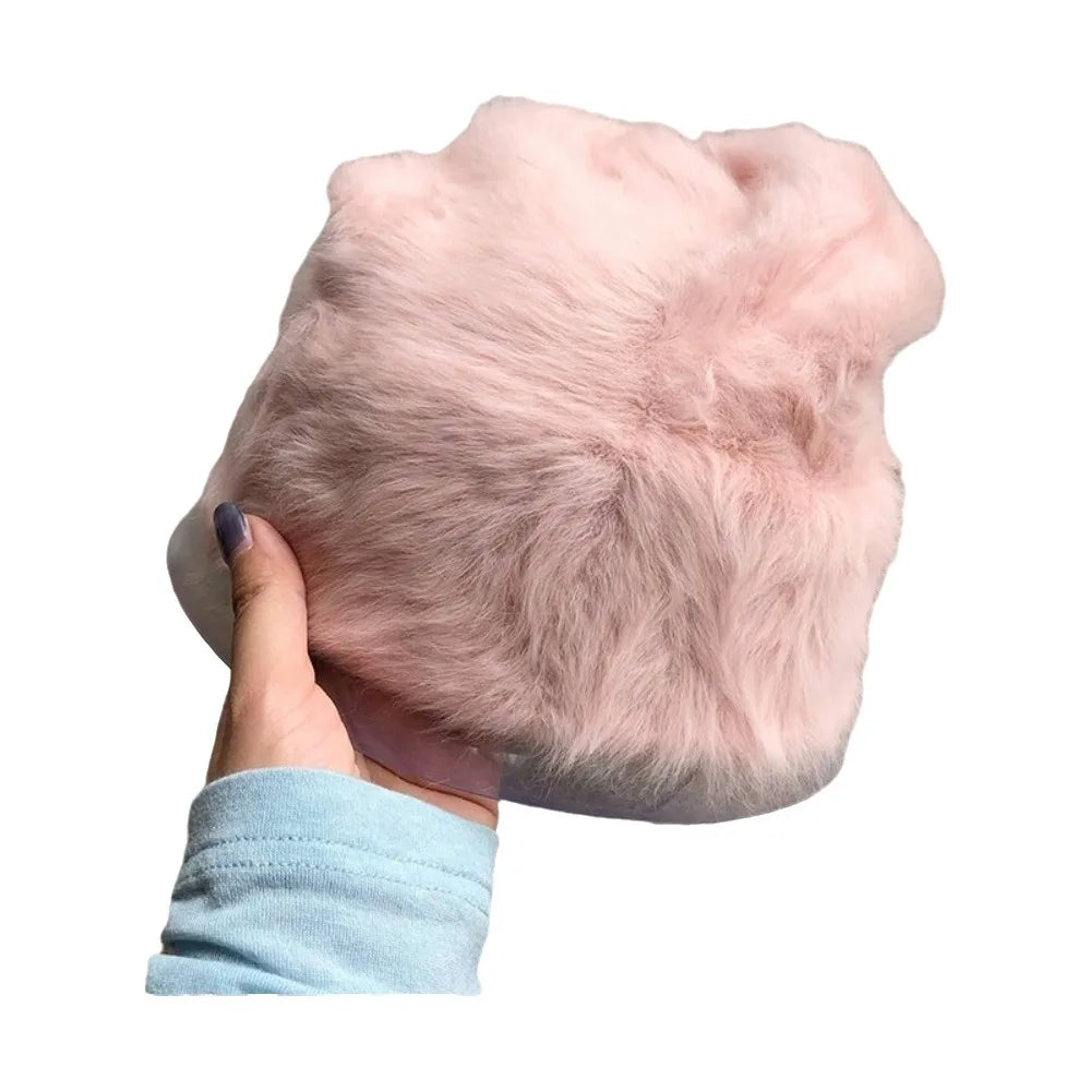 Women's Slouchy Knit Beanie Hat – Y2K Winter Thermal Skullcap Winter Knit Beanie PLUSH Light Pink