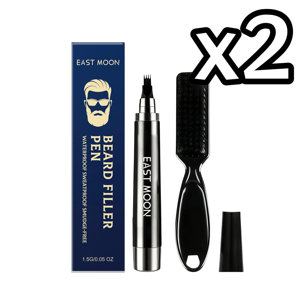 Waterproof Beard Filler Pencil Kit with Brush | Shape & Fill Beard Filler Pencil PLUSH 2 SET