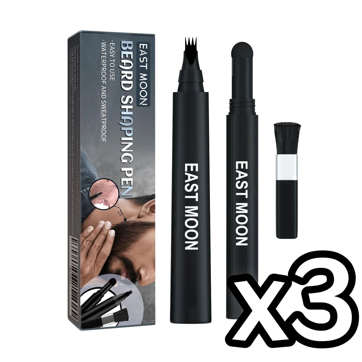 Waterproof Beard Filler Pen Set – 2-in-1 Grooming Kit Beard Grooming Pen PLUSH 3 SET