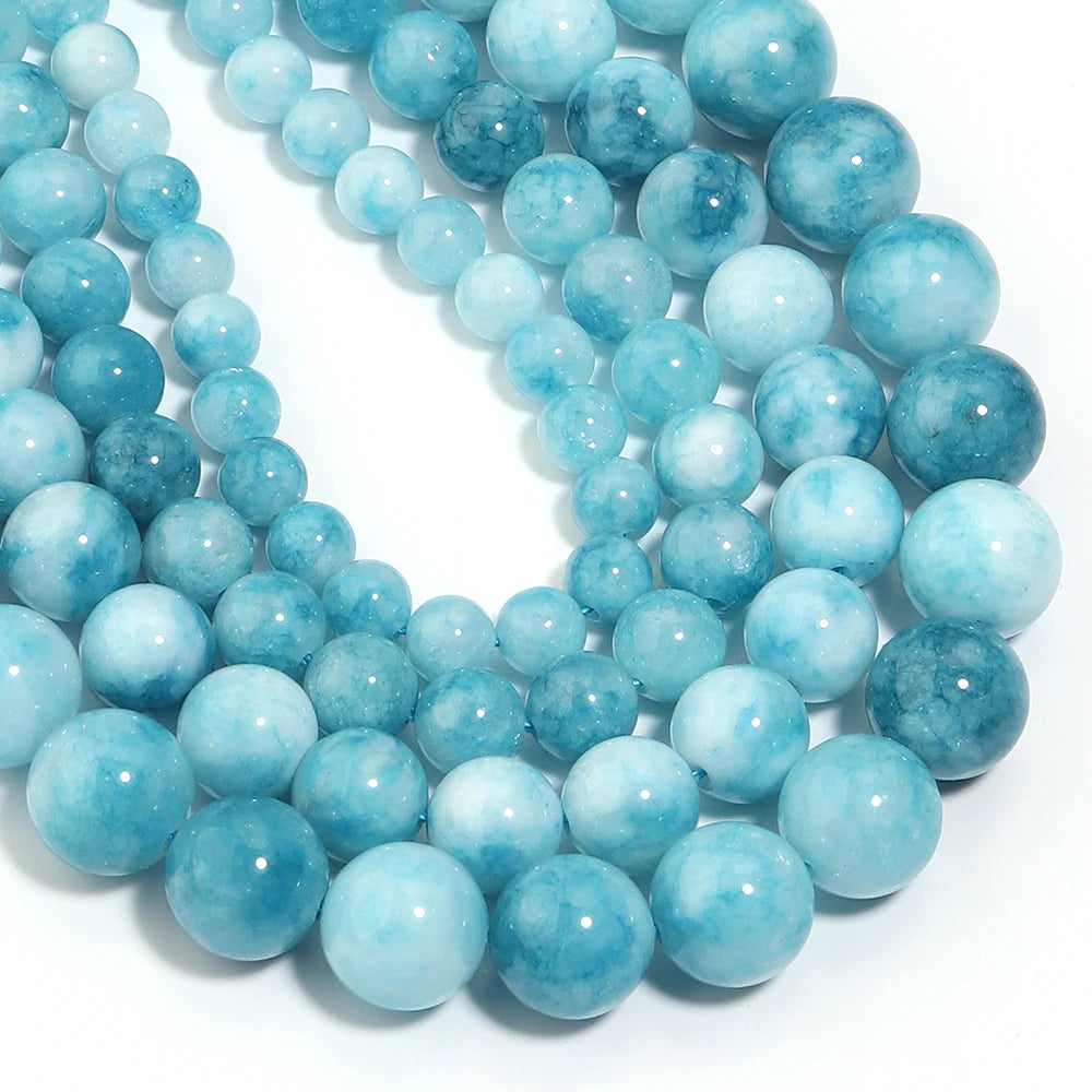 Blue Larimar Natural Stone Spacer Beads – 1 Strand for DIY Natural Stone Beads PLUSH
