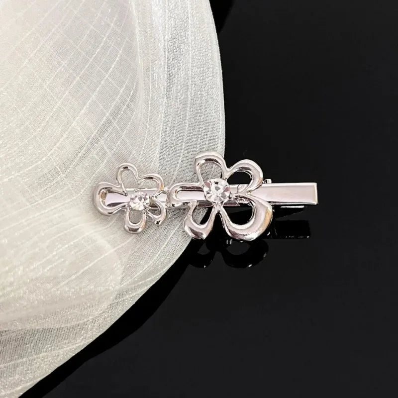Glitter Rhinestone Hair Clip – Geometric Flower Barrette Rhinestone Hair Clip PLUSH
