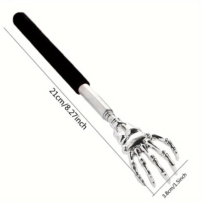 Telescoping Stainless Steel Back Scratcher – Human & Pets Back Scratcher PLUSH BALCK