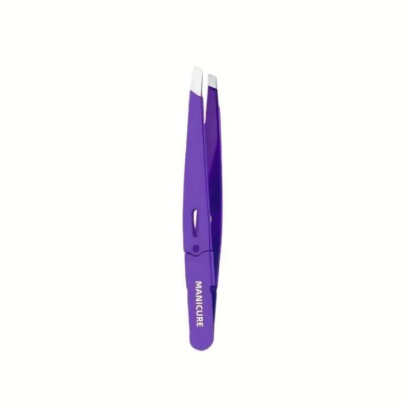 Precision Slant-Tip Eyebrow Tweezers – Stainless Steel Eyebrow Tweezers PLUSH Purple