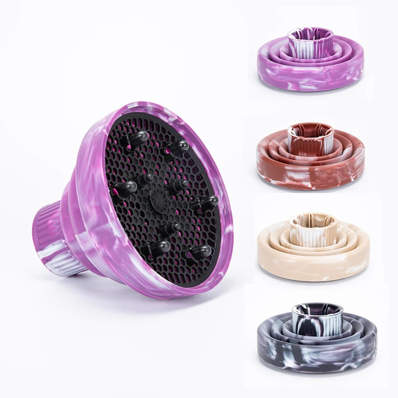 Retractable Silicone Hair Dryer Diffuser – Universal Attachment Hair Dryer Diffuser PLUSH