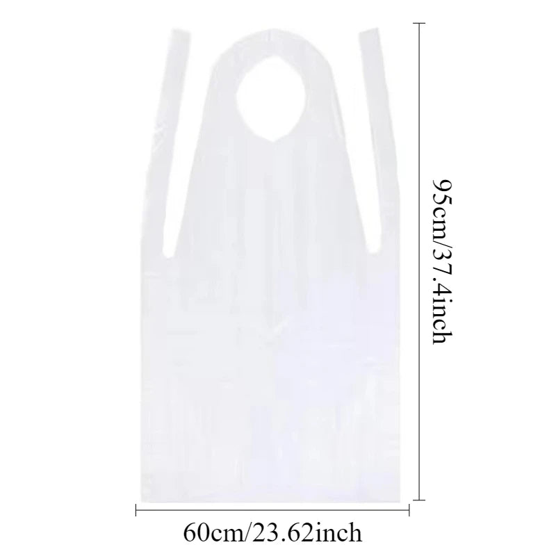 Disposable PE Aprons Waterproof 25/50/100 Pack – BBQ & Cooking Disposable Apron PLUSH