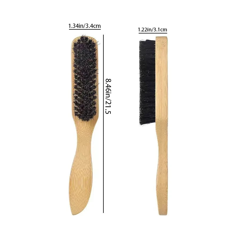 Professional Bristle Hair Brushes Wooden Handle – 2pc Set Hair Styling Brush PLUSH 4