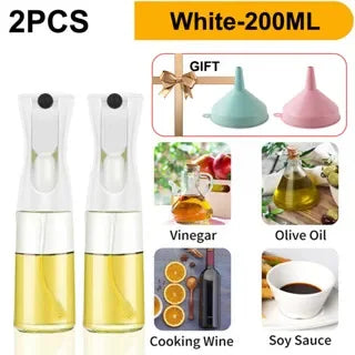 Oil Spray Bottle for Kitchen & Air Fryer – 200/300/500ml Oil Spray Bottle PLUSH White-200ml-2PCS
