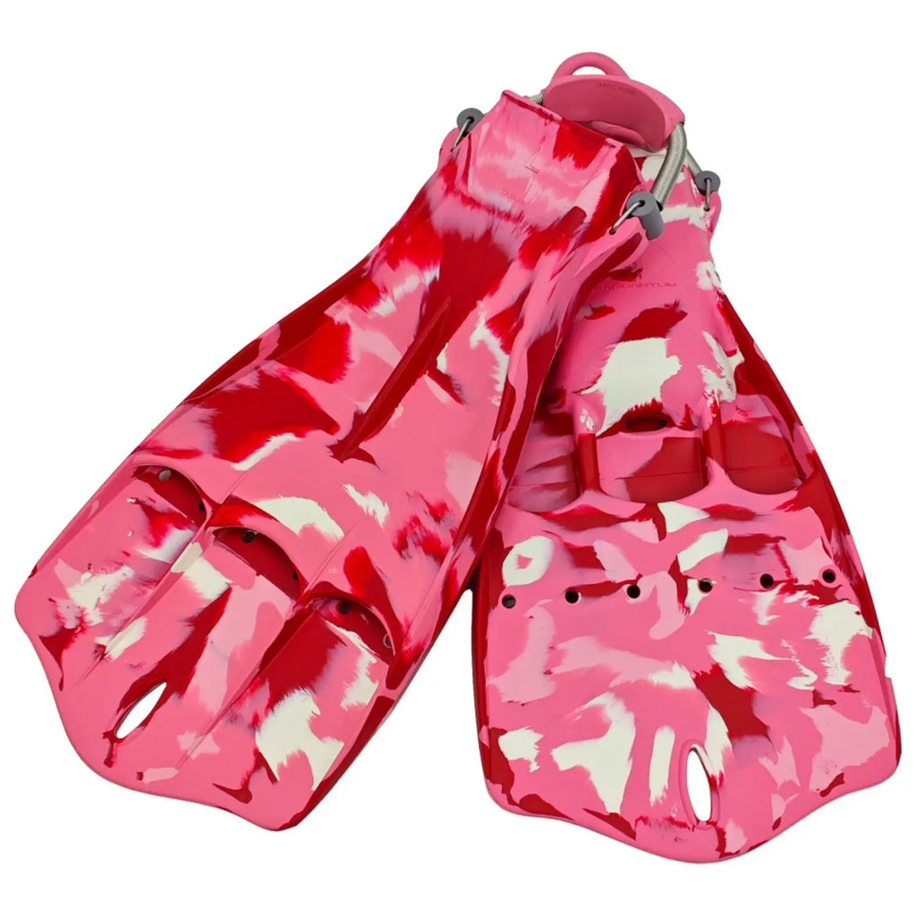 Open Heel Vented Jet Diving Fins with Spring Strap Bands Diving Fins PLUSH PinkCamoM