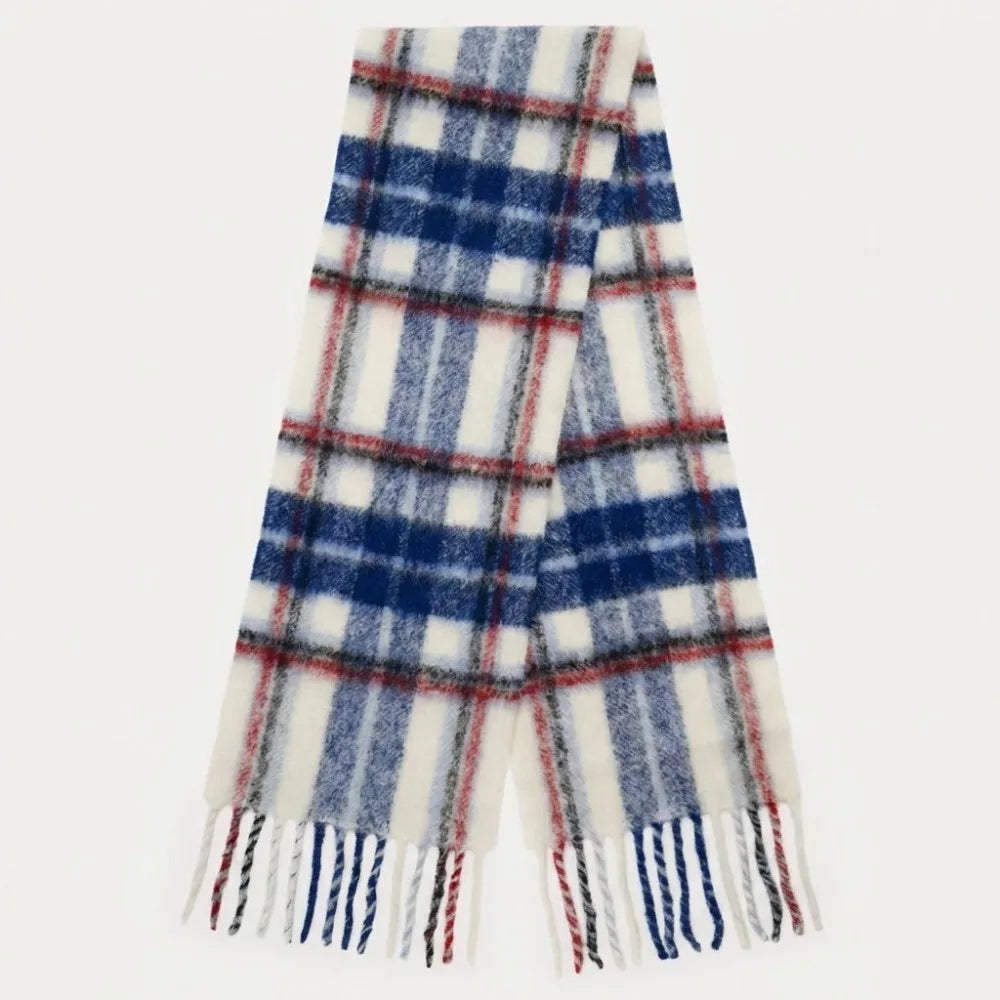 Women's Long Plaid Tassel Scarf – Plush Shawl Wrap All Seasons Scarf & Shawl Wrap PLUSH Style 5