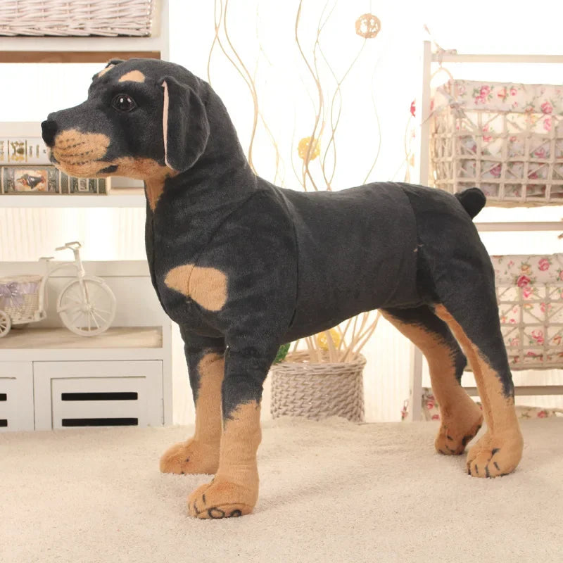 Realistic Standing Black Dog Plush Stuffed Animal Photo Prop Plush Stuffed Animal PLUSH black 35cm