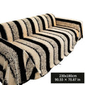 Non-Slip Fleece Couch Cover – Large Warm Sofa Blanket Sofa Cover PLUSH white on black