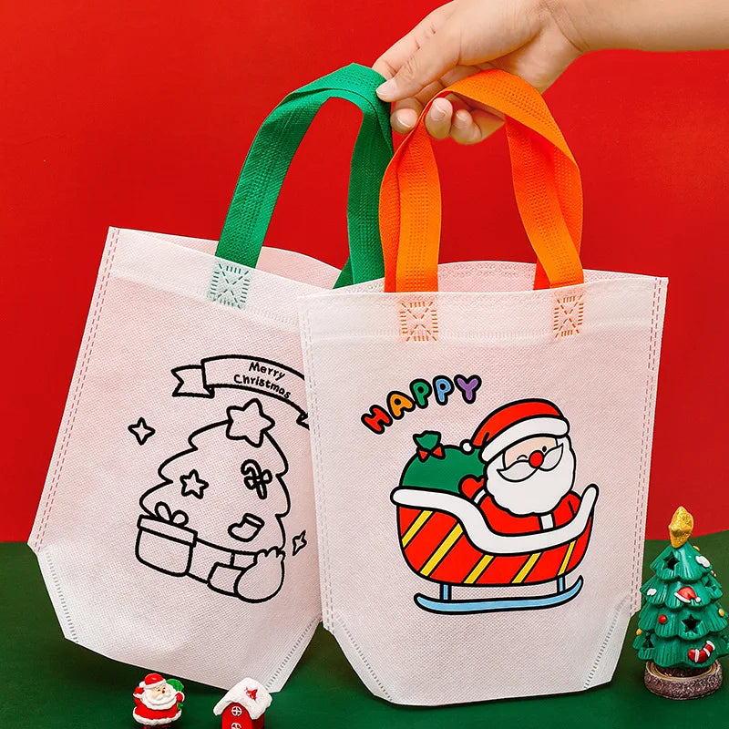 Christmas Graffiti Coloring Bags – Reusable DIY Party Favor DIY Party Favor Bags PLUSH