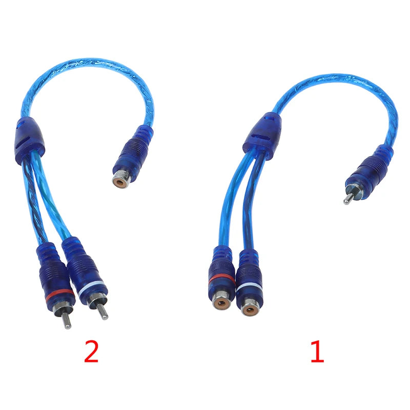 Car RCA Y Splitter Cable – 1M to 2F & 1F to 2M Audio Adapter RCA Splitter Cable PLUSH