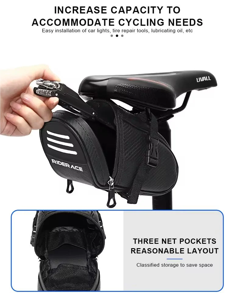 Waterproof Bike Saddle Bag – Reflective MTB & Road Seat Bag Bicycle Saddle Bag PLUSH