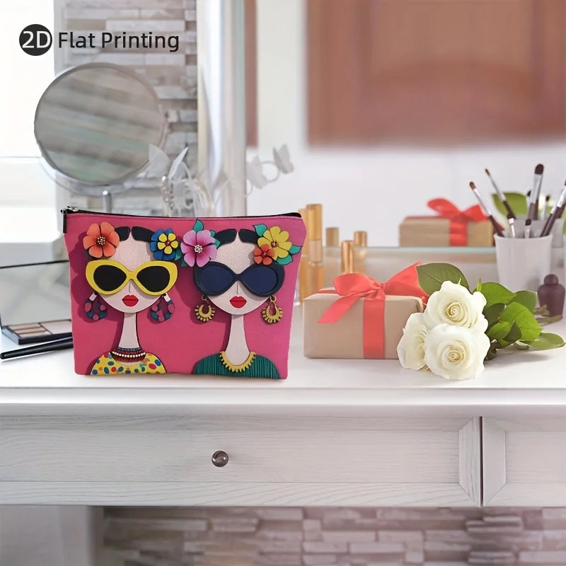 Floral Makeup Bag – Zipper Pouch & Jewelry Storage for Women Makeup Bag PLUSH