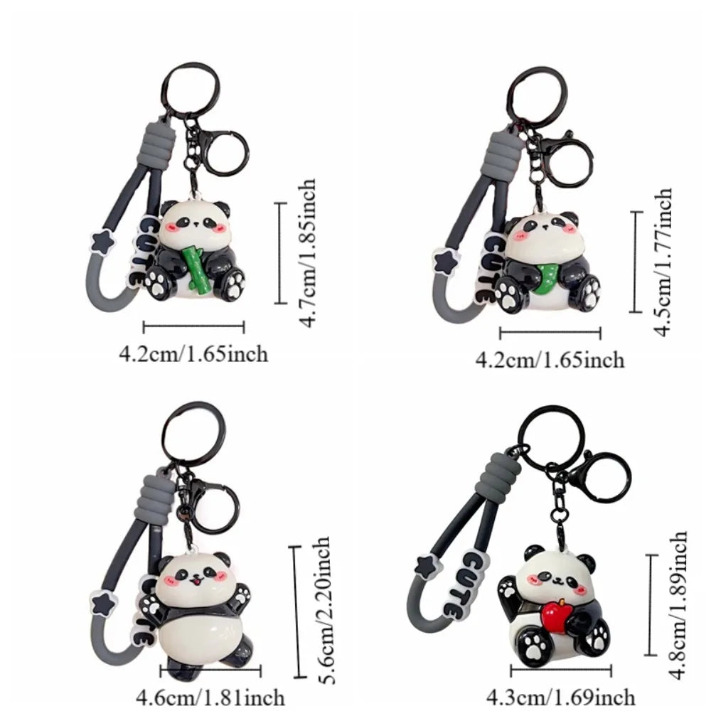 Cute Cartoon Panda Silicone Keychain – Fun Animal Key Ring Animal Keychain PLUSH
