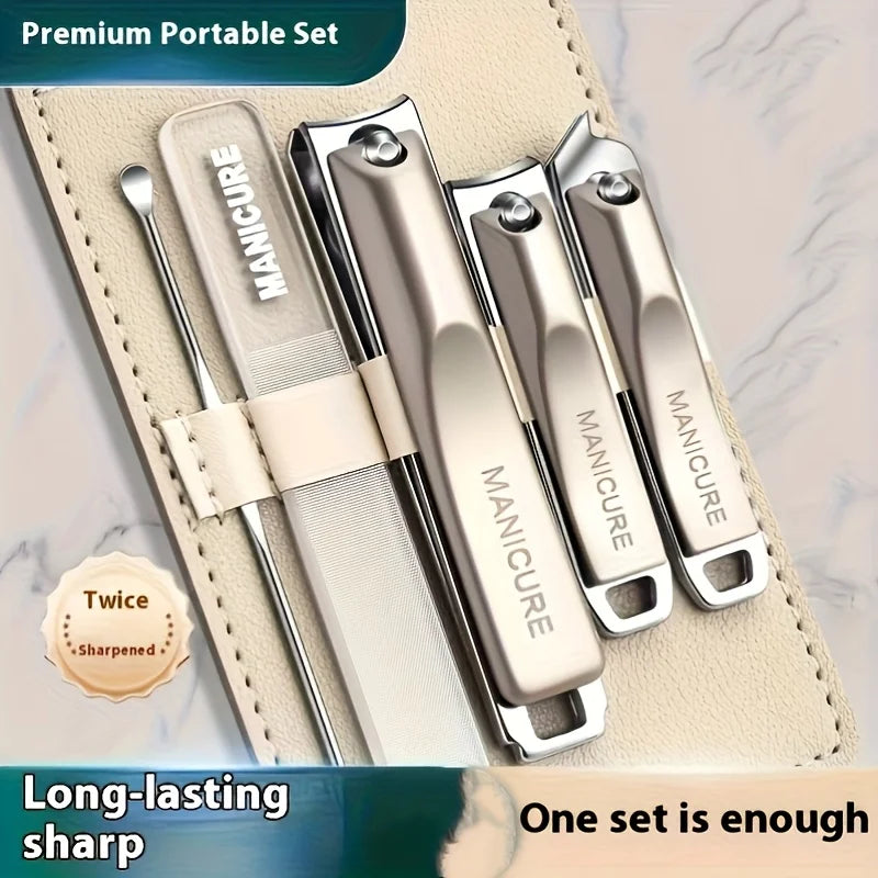 Stainless Steel Nail Clipper Set with Ear Scoop & Rotating Case Nail Clipper Set PLUSH
