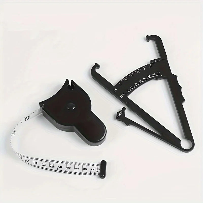 Body Fat Caliper & Waist Tape Measure Set – Fitness Tool Fitness Measuring Set PLUSH