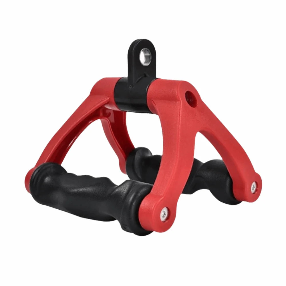 V-Bar Pull Down Handle | 360° Rotating Ergonomic Cable Bar Cable Training Handle PLUSH Red