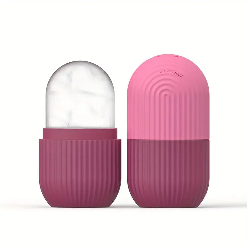 Silicone Ice Ball Face Massager – Contouring Eye Roller Tool Facial Massage Tool PLUSH Rose