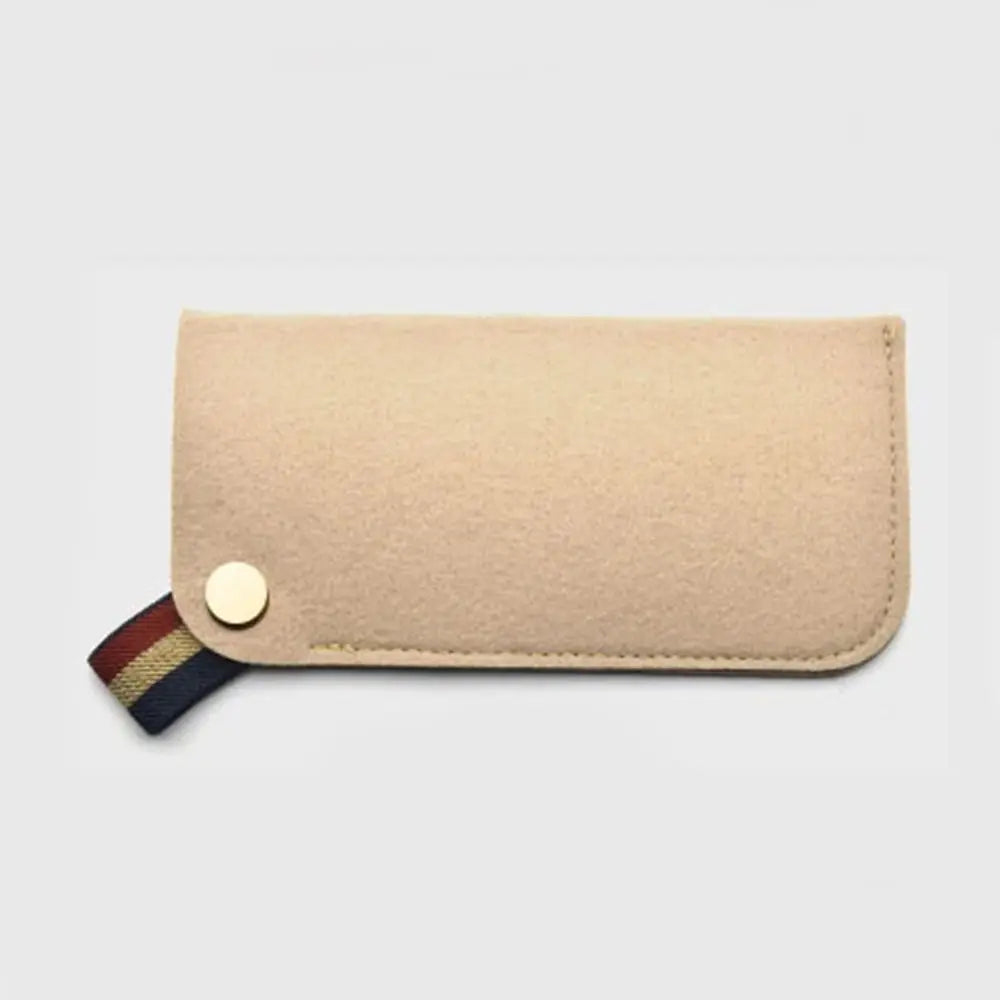 Soft Felt Glasses Bag – Portable Sunglasses Storage Pouch Glasses Storage Bag PLUSH beige