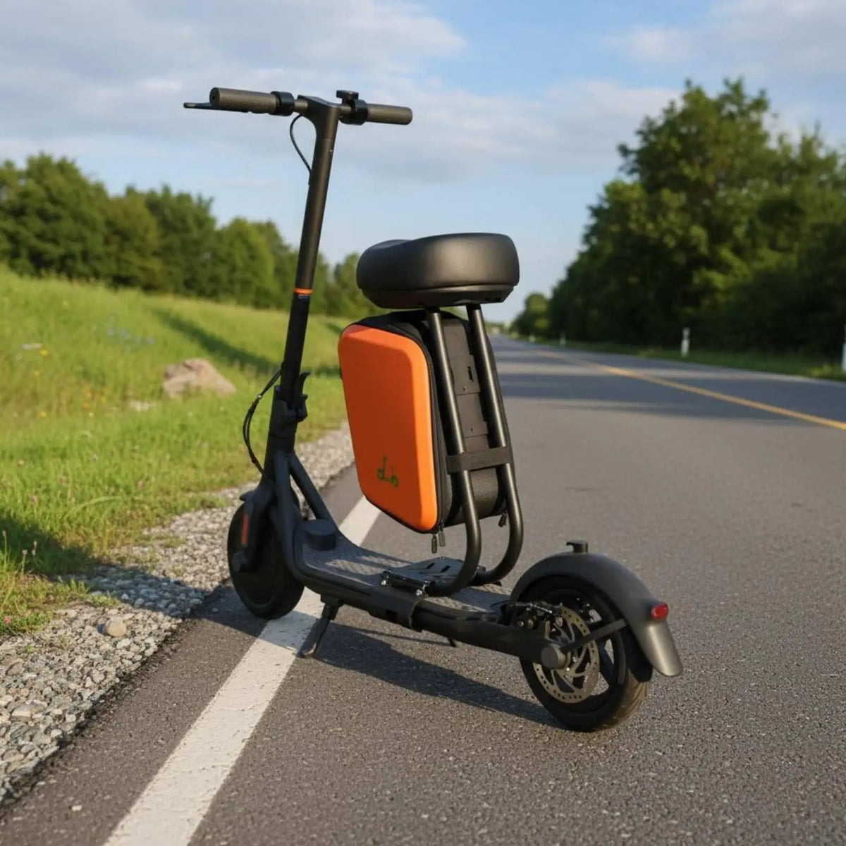 Scooter Seat Attachment with Bag – Wide Padded Saddle | Sunnimix Scooter Seat Attachment PLUSH