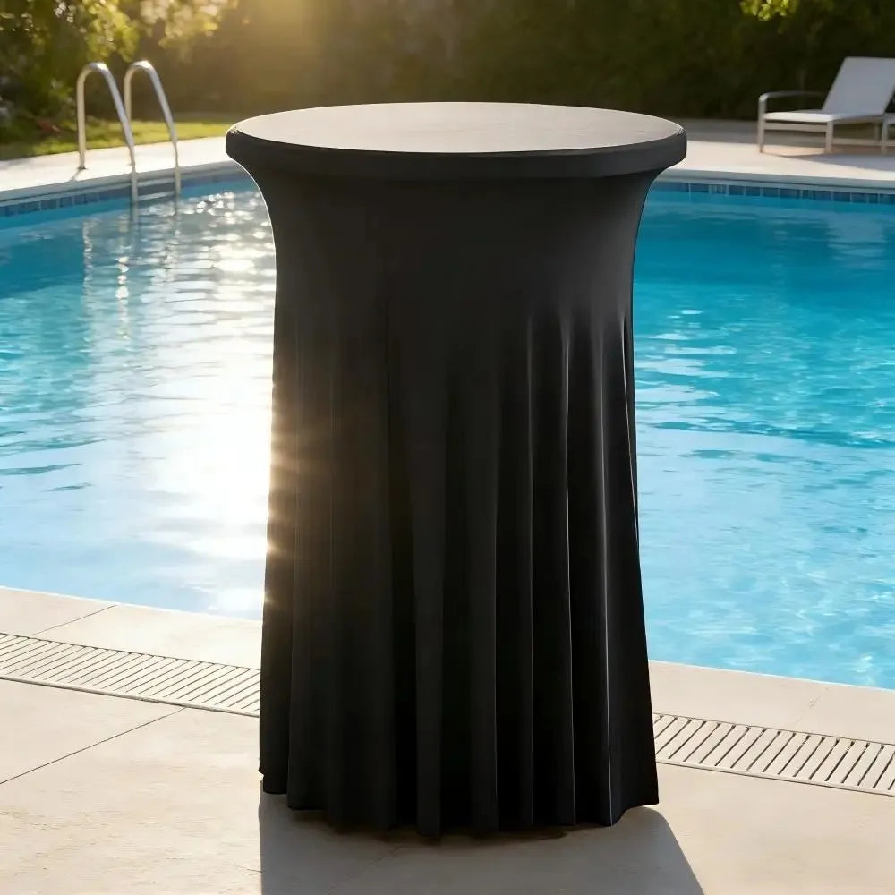 Stretch Round Tablecloth Elastic Bar Table Cover & Skirt Stretch Table Cover PLUSH