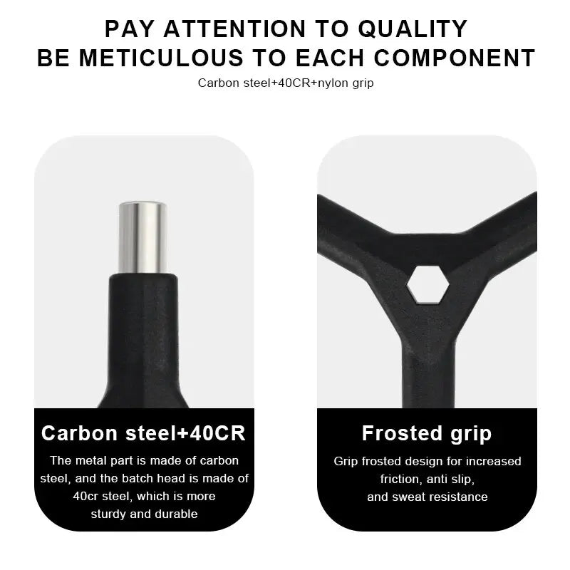 6-in-1 Y Wrench Set – Hex Allen T25 PH2 Bicycle Multitool Bicycle Multitool Wrench PLUSH